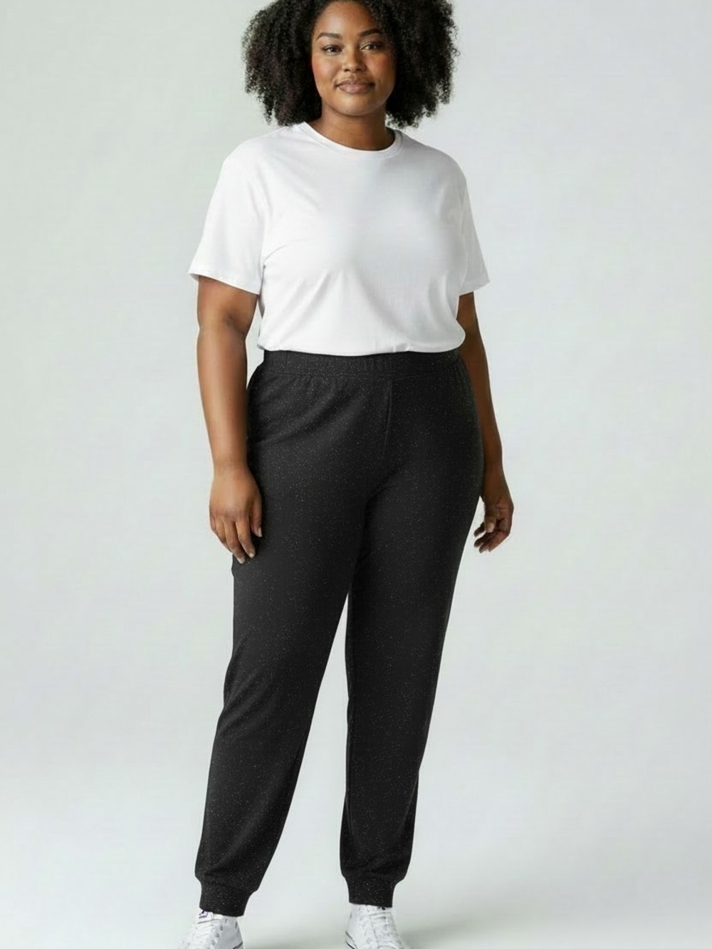 Sparkle Black Jogger Pants for Women - Everyday Comfort